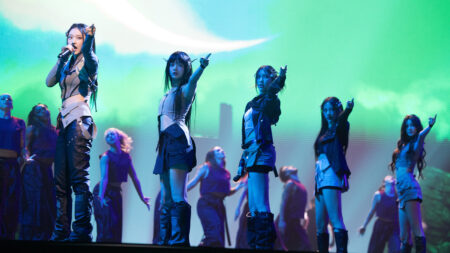 NewJeans performs at League of Legends World Championship 2023 Finals Opening Ceremony at Gocheok Sky Dome on November 19, 2023 in Seoul, South Korea.