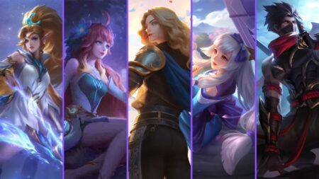 MLBB 5th anniversary event new releases Moon Goddess Miya, Floryn, Lancelot, Kagura, and Hayabusa