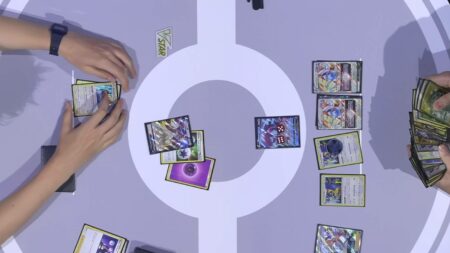 Screenshot of ongoing Pokemon TGC tournament from official Pokemon YouTube video